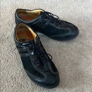 Clarks Black Leather Sneakers